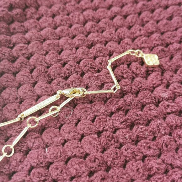 Kendra Scott Gold White Crystal Blair Jewel Strand Necklace NEW - Picture 3 of 3